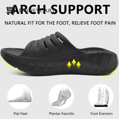 Mens Sport Recovery Sandals Plantar Fasciitis Arch Support Thick Cushion Slides Myx-Shoes
