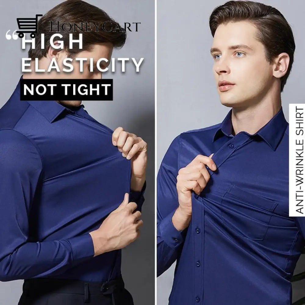 Mens Stretch Non-Iron Anti-Wrinkle Shirt