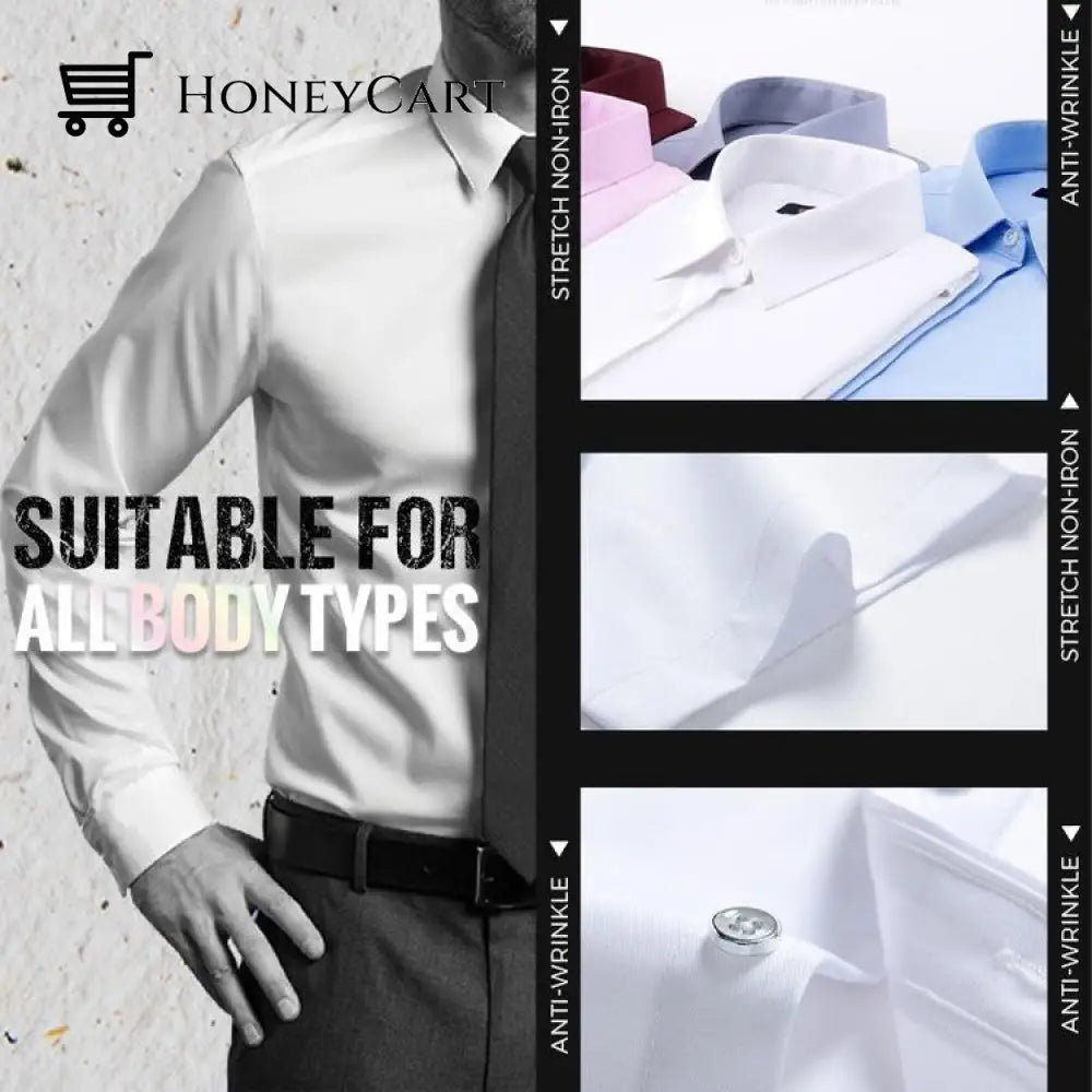 Mens Stretch Non-Iron Anti-Wrinkle Shirt