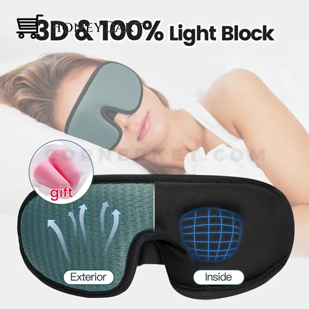 Merall 3D Blindfold Sleeping Aid Mask Green Aids