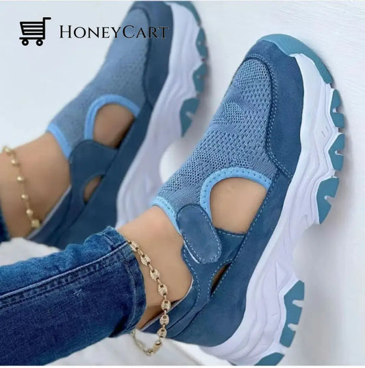 Mesh Sport Shoes Women Fashion Outdoor Flat Heel Running Cj