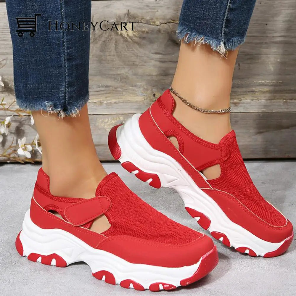 Mesh Sport Shoes Women Fashion Outdoor Flat Heel Running Cj