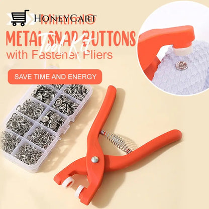 Metal Snap Buttons With Fastener Pliers Tool Kit