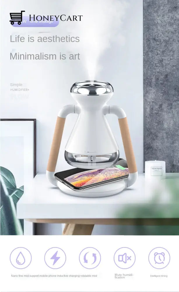 Mini Air Humidifier Wireless Phone Charger Humidifiers