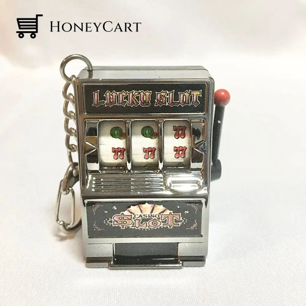 Mini Slot Machine Anti Stress Toy Keychain Black Keychains