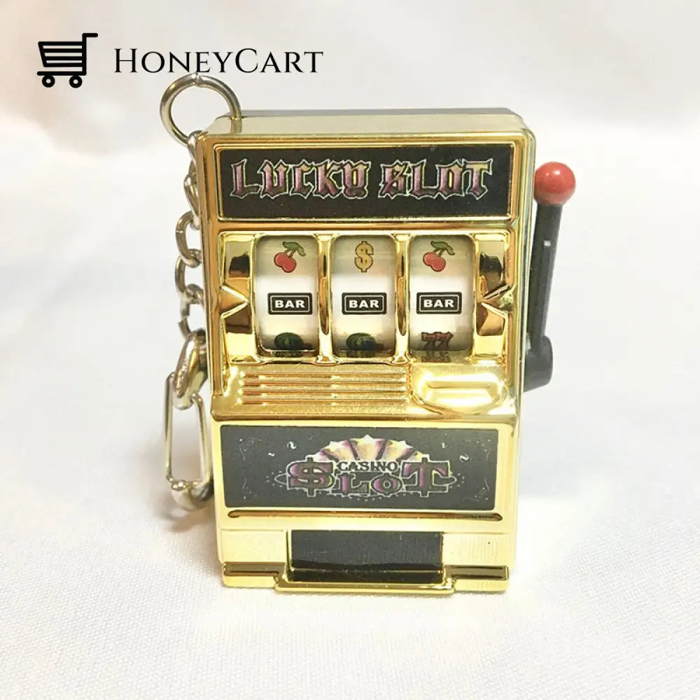 Mini Slot Machine Anti Stress Toy Keychain Gold Keychains