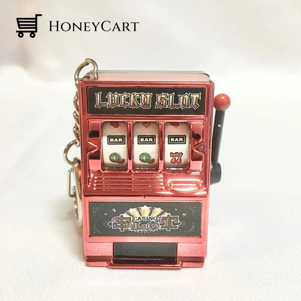 Mini Slot Machine Anti Stress Toy Keychain Red Keychains