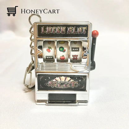Mini Slot Machine Anti Stress Toy Keychain Silver Keychains