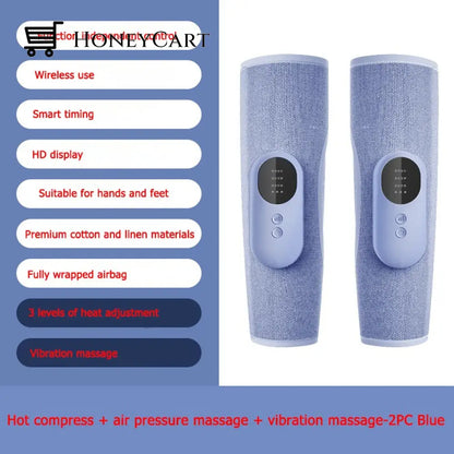 Minimal Air Wireless Vibration Portable Leg Massager 2Pc Blue 3Mode Massagers