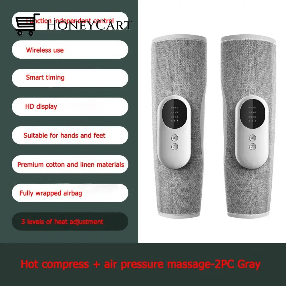 Minimal Air Wireless Vibration Portable Leg Massager 2Pc Gray 2Mode Massagers