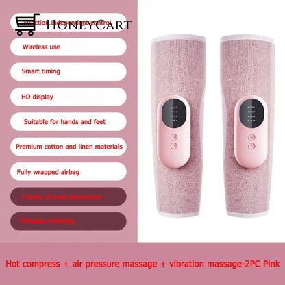 Minimal Air Wireless Vibration Portable Leg Massager 2Pc Pink 3Mode Massagers