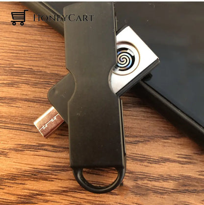 Mobile Phone Usb In-Line Cigarette Lighter Type-C Micro Convenient Mini Outdoor Black Home & Garden
