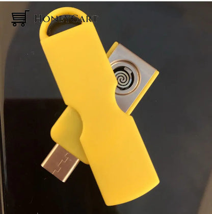 Mobile Phone Usb In-Line Cigarette Lighter Type-C Micro Convenient Mini Outdoor Yellow Home & Garden
