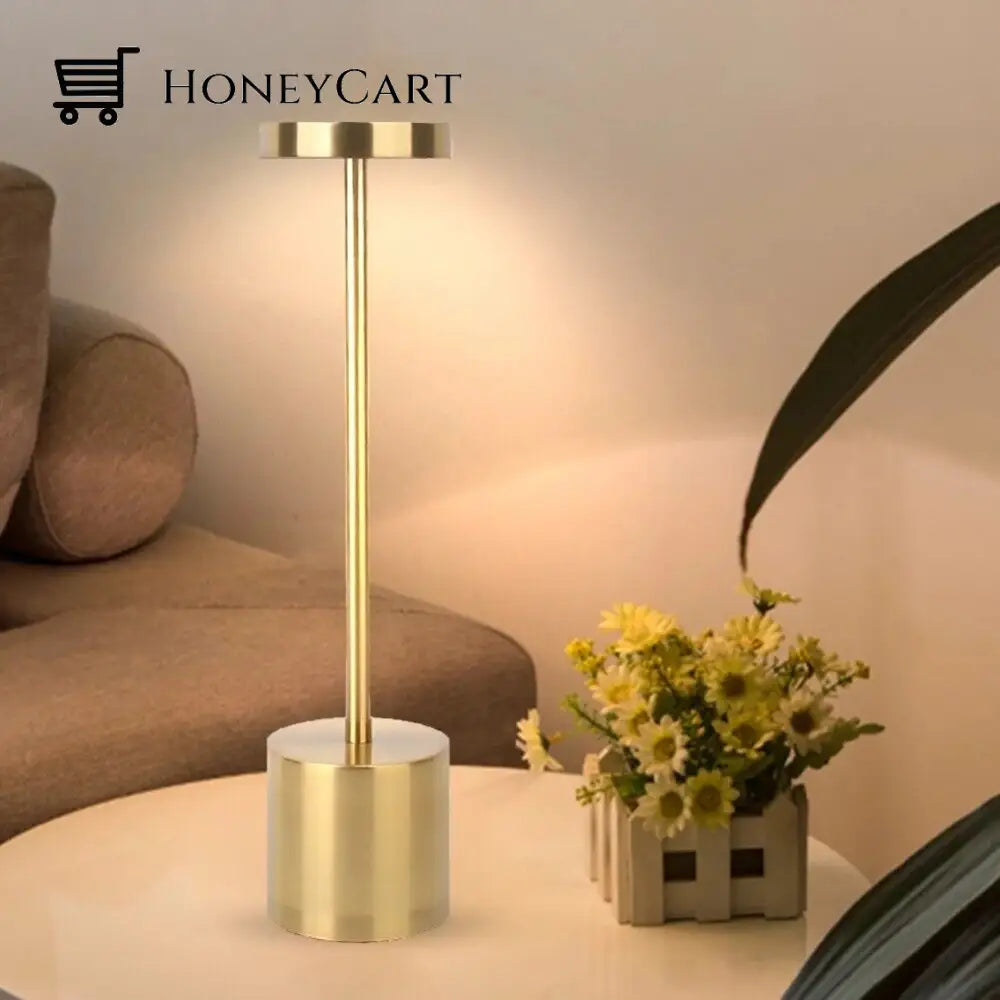 Modern Rechargeable Cordless Led Living Room Table Lamp Gold