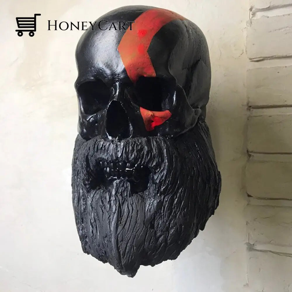 Motorcycle Helmet Skull With Beard-Helmet Rack