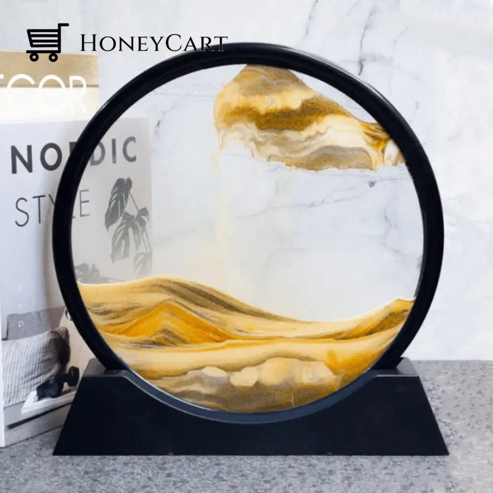 Moving Sand Art Hourglass Picture [Freeship] Canary Yellow / 7 Inch