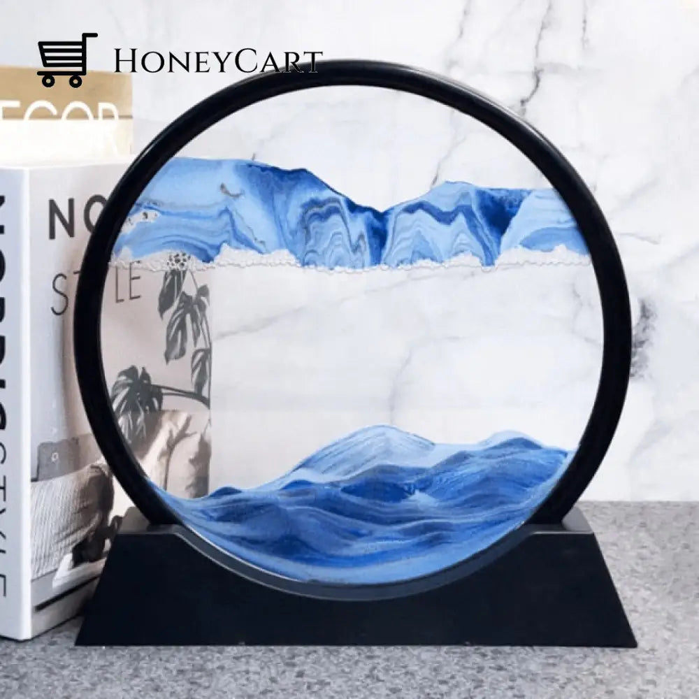 Moving Sand Art Hourglass Picture [Freeship] Cobalt Blue / 7 Inch