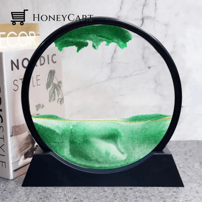 Moving Sand Art Hourglass Picture [Freeship] Emerald Green / 7 Inch