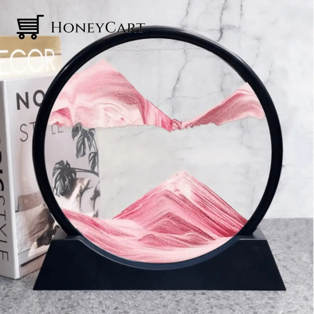 Moving Sand Art Hourglass Picture [Freeship] Himalayan Pink / 7 Inch