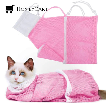Multi-Functional Pet Grooming Bath Bag Pink