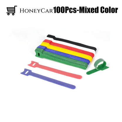 Multicolor Separable Cable Organizer Ties 100Pcs-Mixed Color Management