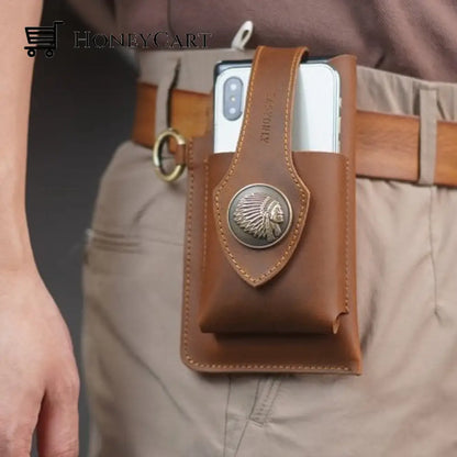 Multifunctional Leather Mobile Phone Bag Brown / Buy 1