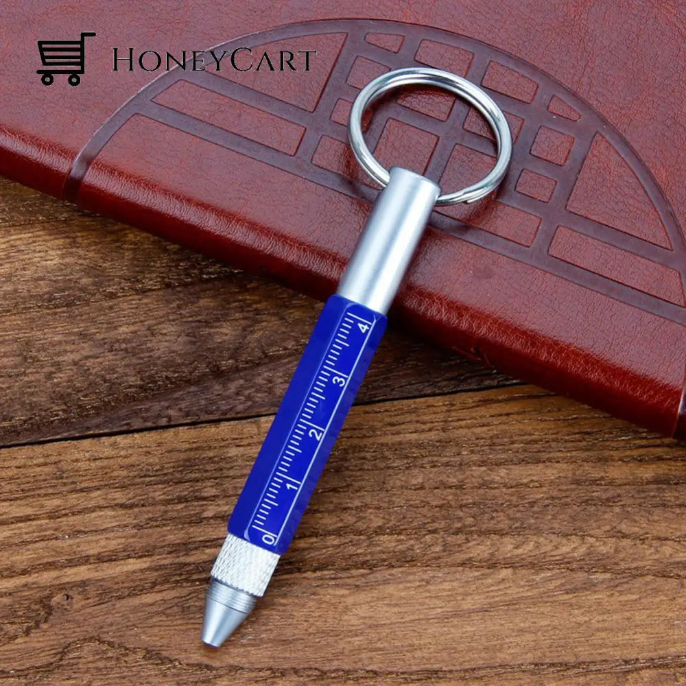 Multifunctional Touch Screen Keychain Screw Driver Pen Blue Round Pen Pens