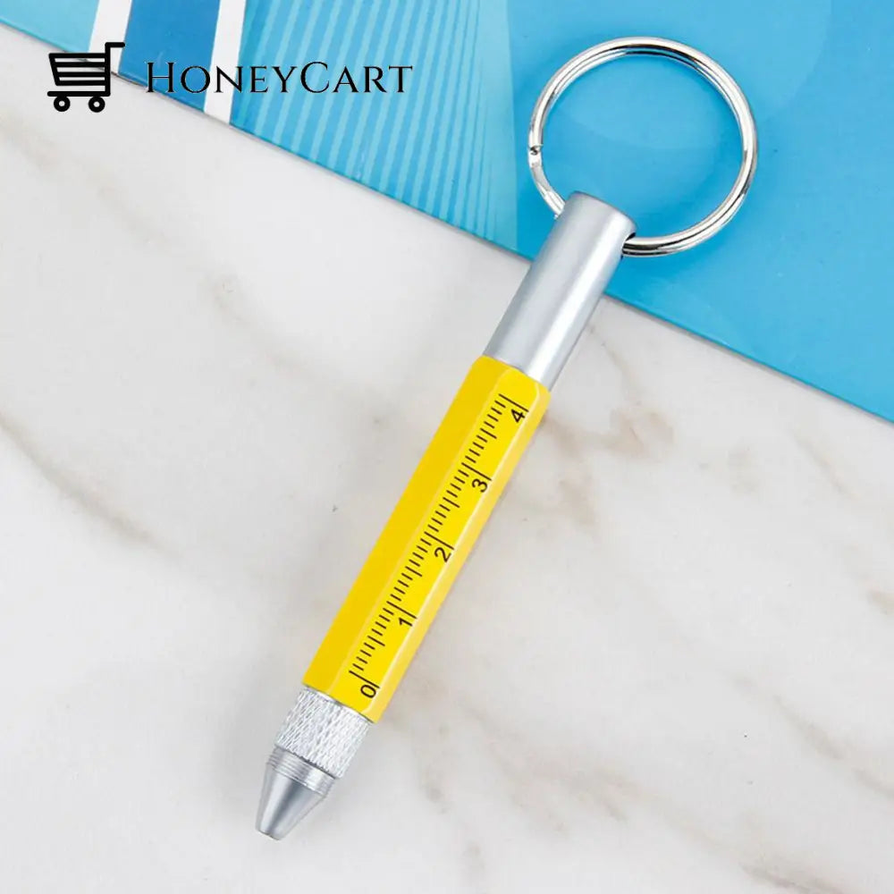 Multifunctional Touch Screen Keychain Screw Driver Pen Yellow Round Pen Pens