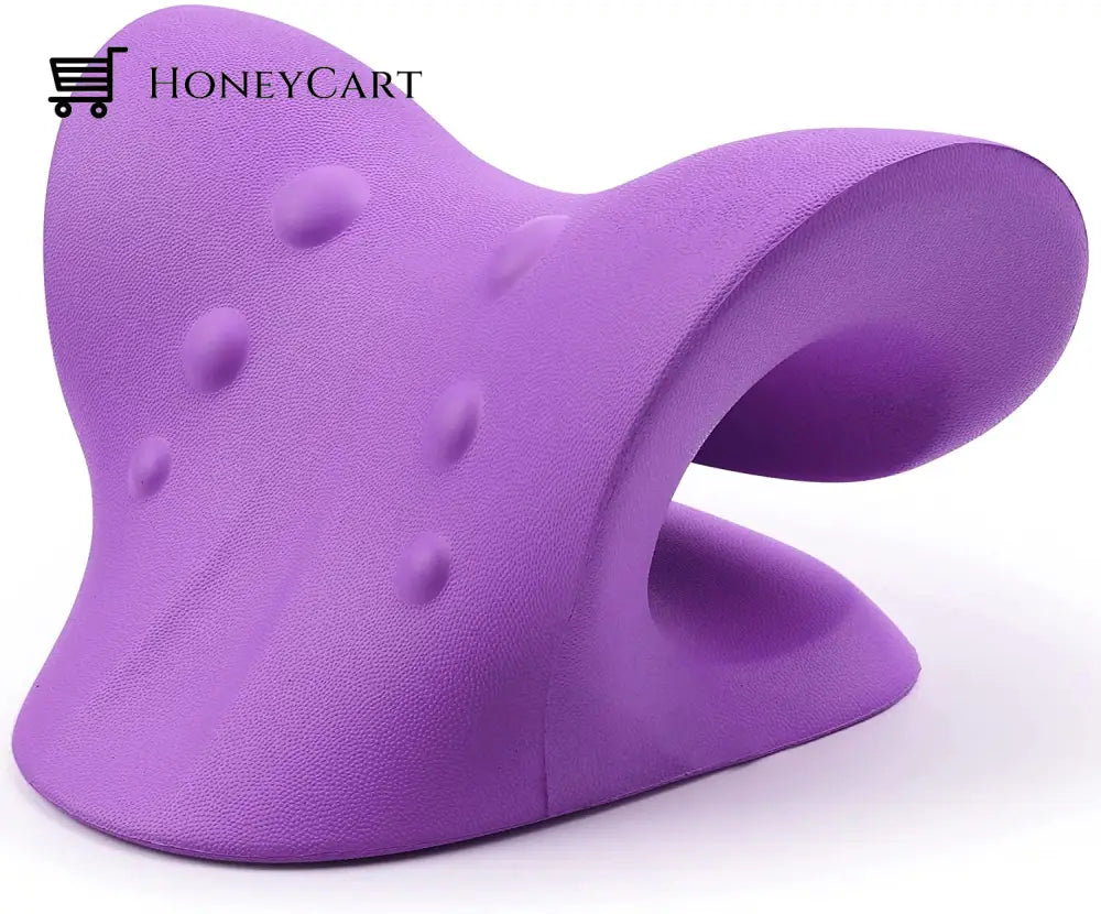 Neck And Shoulder Relaxer Chiropractic Pillow Stretcher Purple