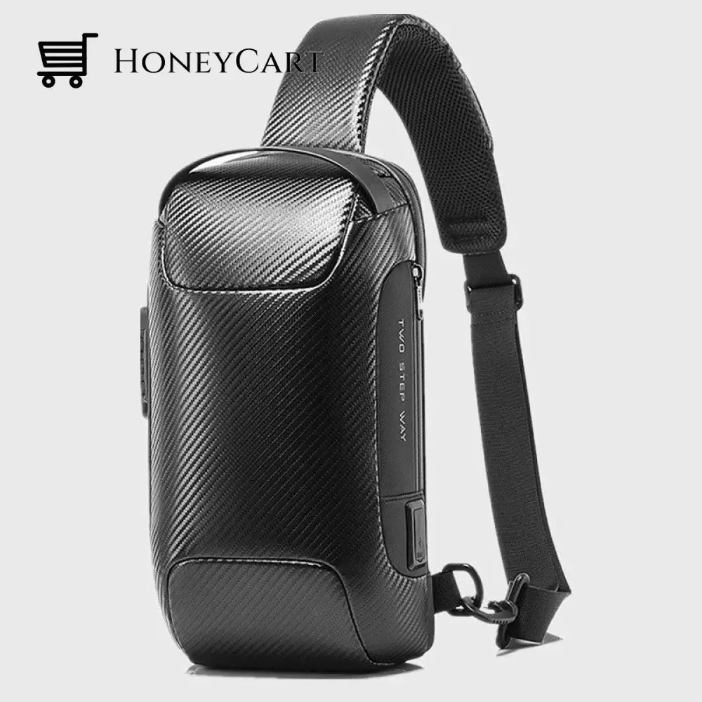 New Carbon Fiber Streamline Anti-Theft Sling Bag Man-Bag