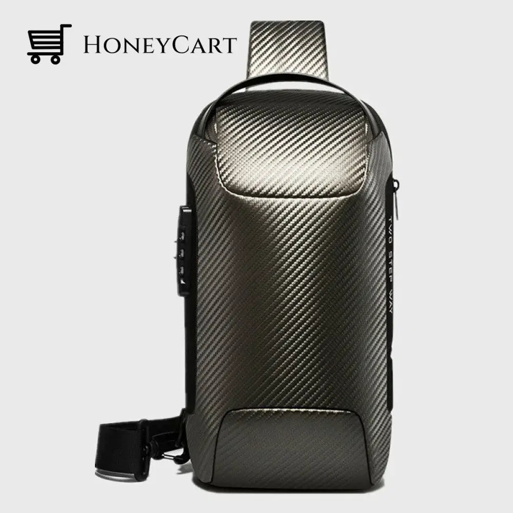 New Carbon Fiber Streamline Anti-Theft Sling Bag Man-Bag