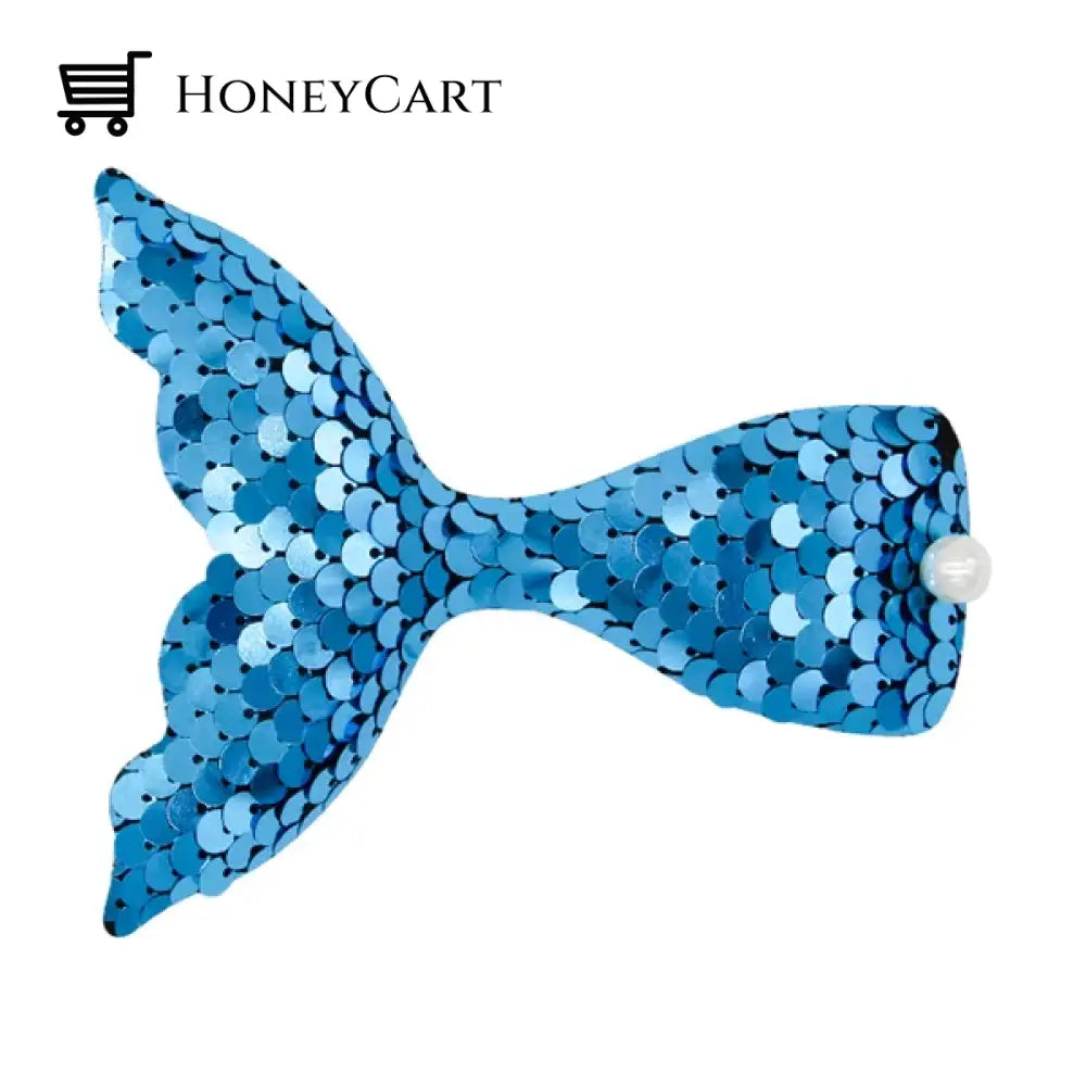 New Cartoon Mermaid Tail Sequined Duckbill Clip Blue / Tool