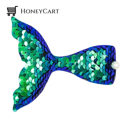 New Cartoon Mermaid Tail Sequined Duckbill Clip Green / Tool