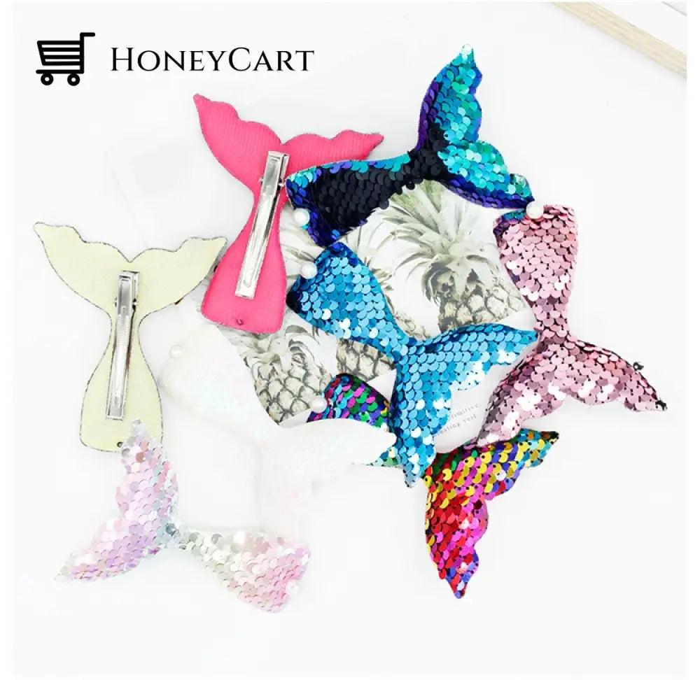 New Cartoon Mermaid Tail Sequined Duckbill Clip Tool