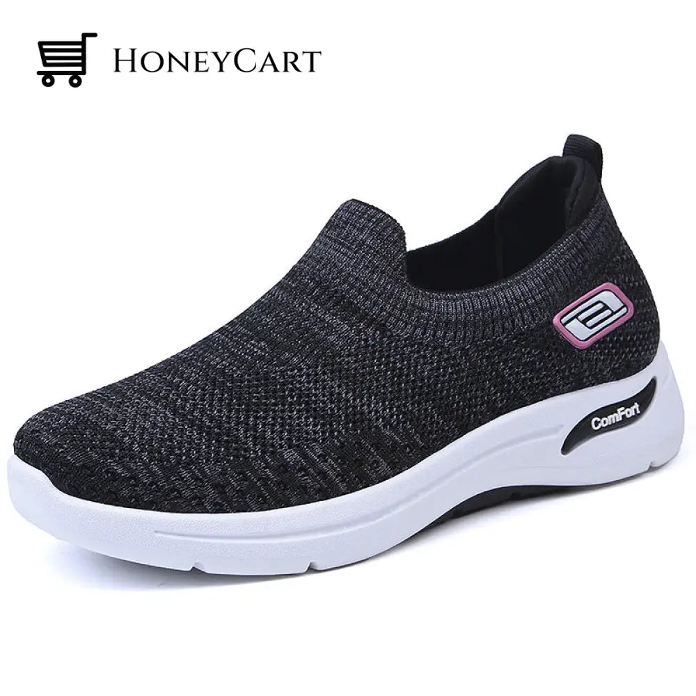 New Casual Soft Bottom Socks Sneakers For Women S 1 Black / 36 Cj