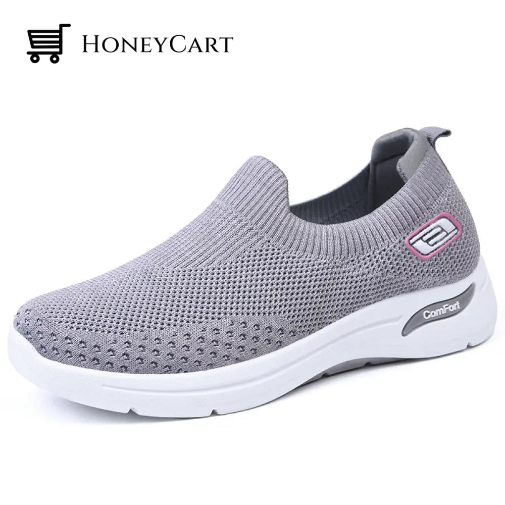 New Casual Soft Bottom Socks Sneakers For Women S 1 Gray / 36 Cj