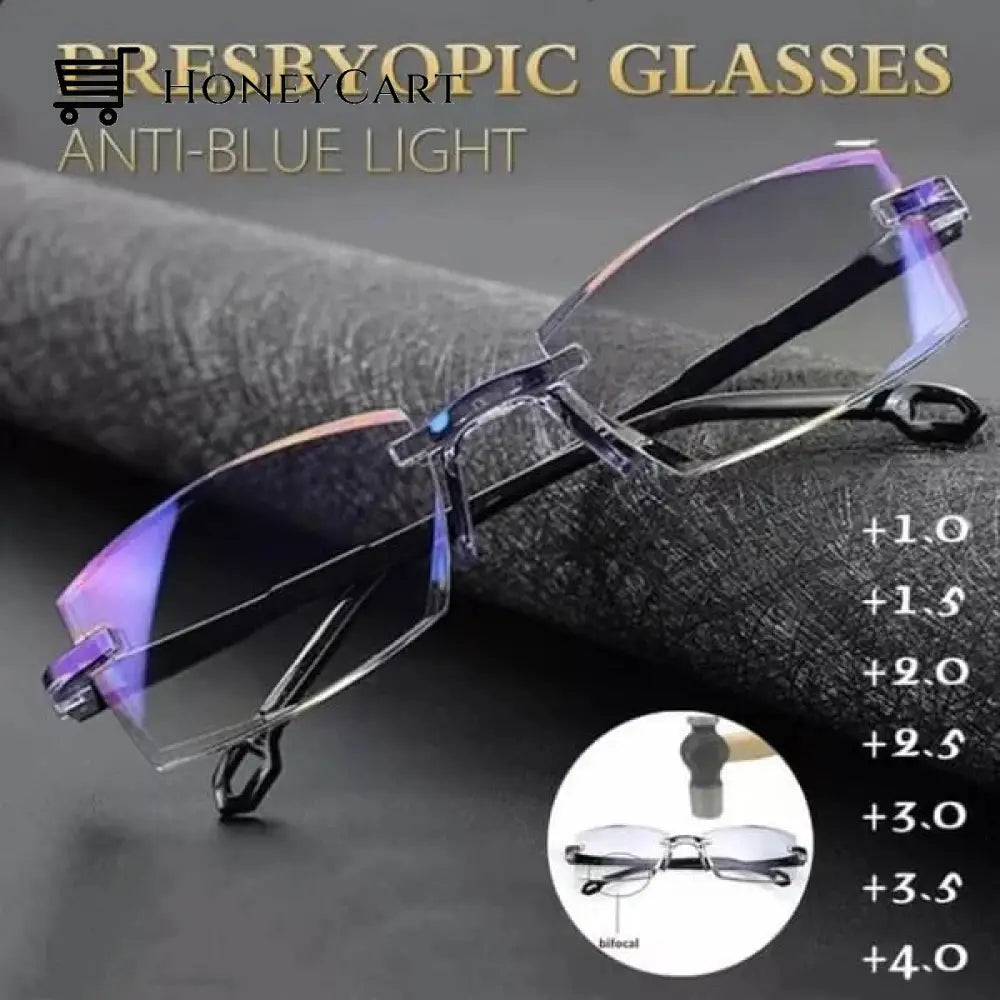 New Diamond-Cut Bifocal Progressive & Anti-Blue Eyewear Ultralight Reading Glasses Eye