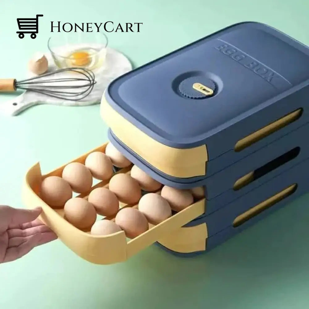 New Drawer Type Egg Storage Box Blue
