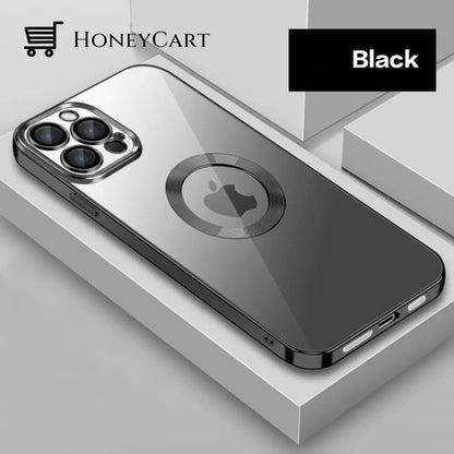 New Version 2.0 Transparent Electroplated Phone Case With Camera Protector Black / For 14 Pro Max