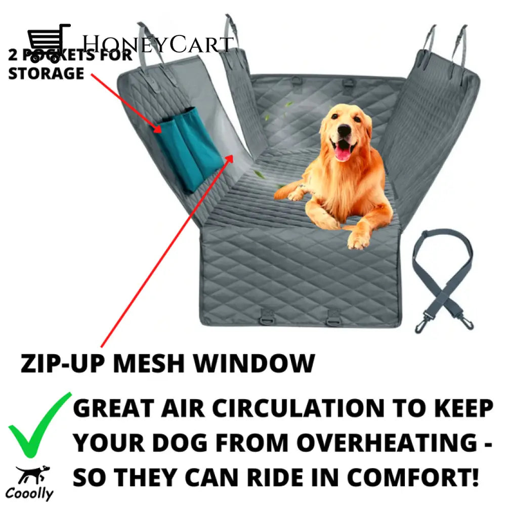 New Waterproof Non-Slip Car Seat Hammock Cover With Pockets Side Flaps Headrest Straps Seat-Anchors