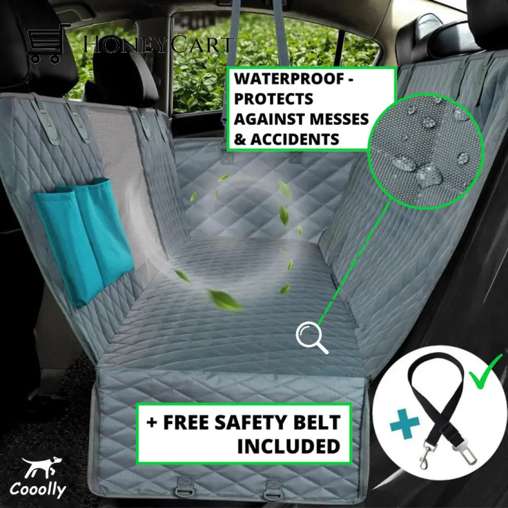 New Waterproof Non-Slip Car Seat Hammock Cover With Pockets Side Flaps Headrest Straps Seat-Anchors