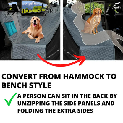 New Waterproof Non-Slip Car Seat Hammock Cover With Pockets Side Flaps Headrest Straps Seat-Anchors