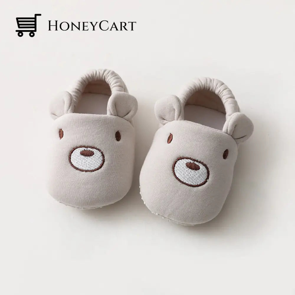 Newborn Baby Shoes Soft Sole Non Skid Beigie / 0-6 Months