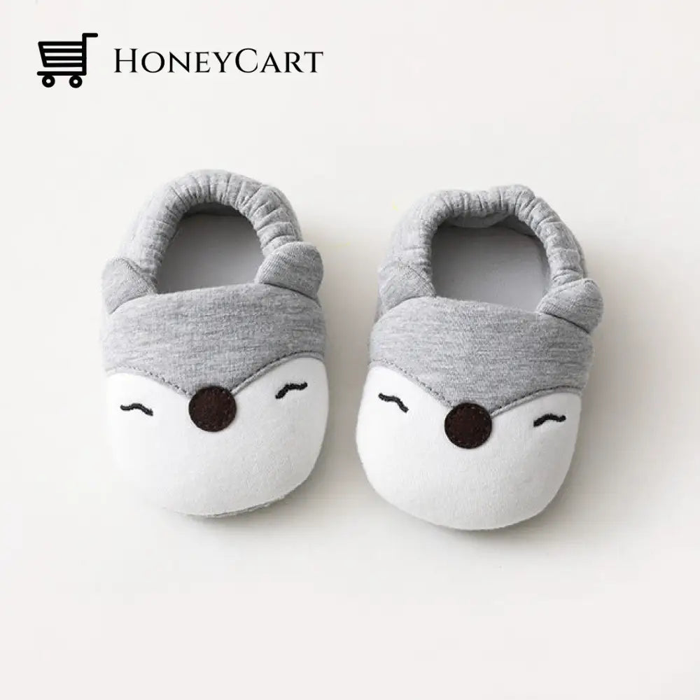 Newborn Baby Shoes Soft Sole Non Skid Grey / 0-6 Months
