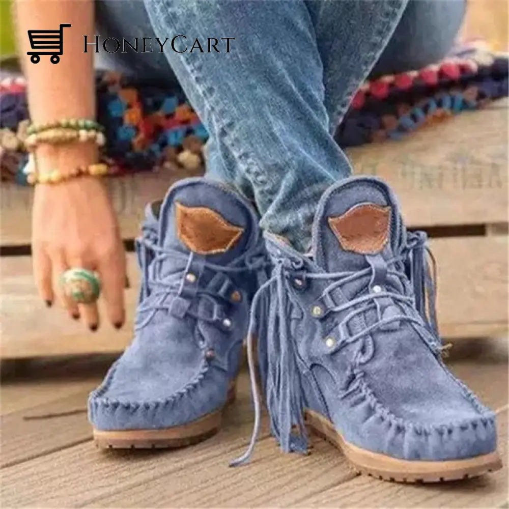 Newly New Womens Suede Retro Ankle Boots Luxury Matte Shoes With Tassel Fashionable Orthopedic &