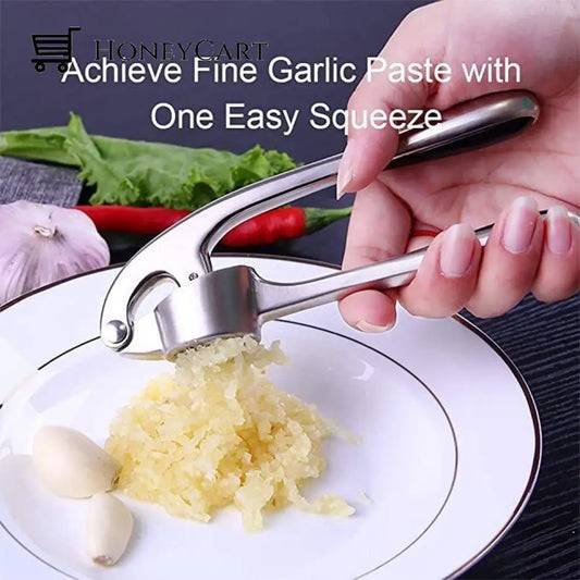 No Need To Remove Garlic Peel - Premium Press With Soft Easy-Squeeze Ergonomic Handle