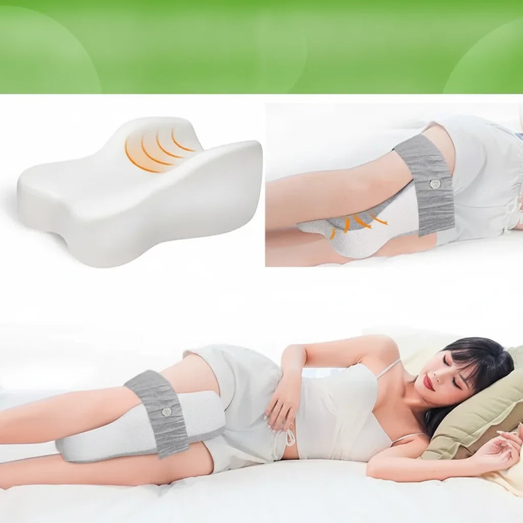 Memory Foam Knee Pillow with Half Moon Contour and Washable Cover