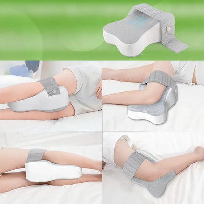 Memory Foam Knee Pillow with Half Moon Contour and Washable Cover