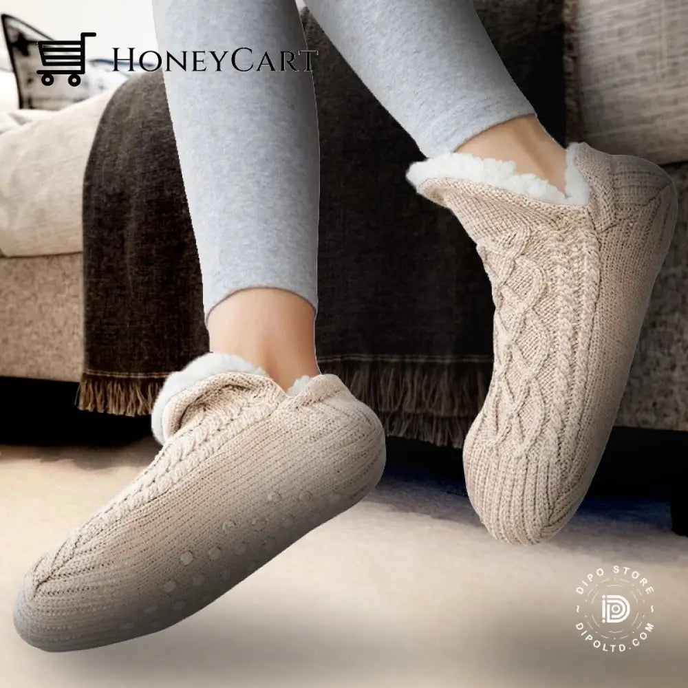 Non-Slip Winter Woolen Socks Hot Sale Apricot / 35-39(24Cm) Gift Ideas