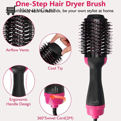 One Step Hair Brush Negative Ionic Blow Dryer